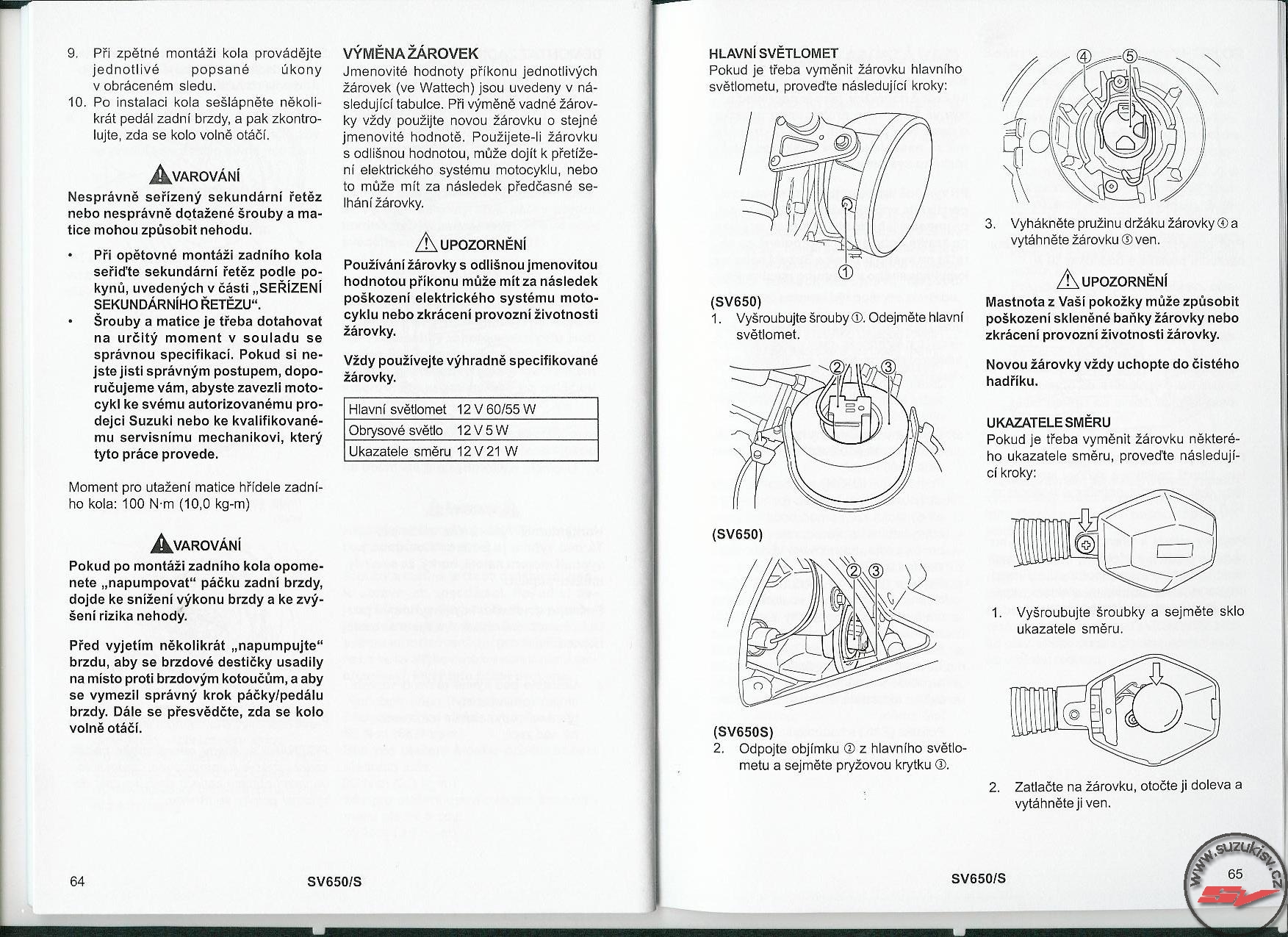 Suzuki SV650S 2008 navod 033